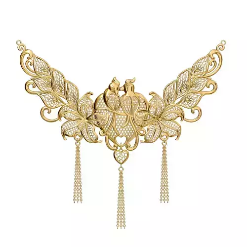Ready to Print 3D Model Jewelry Necklace for Wedding