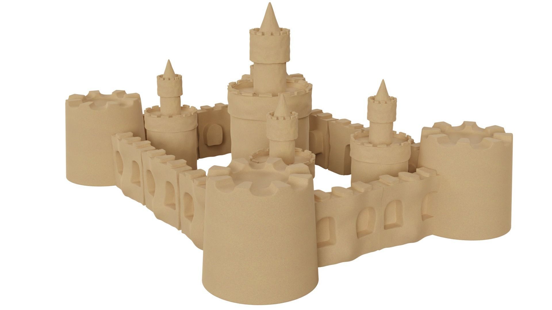 Sand Castle 3D model_6