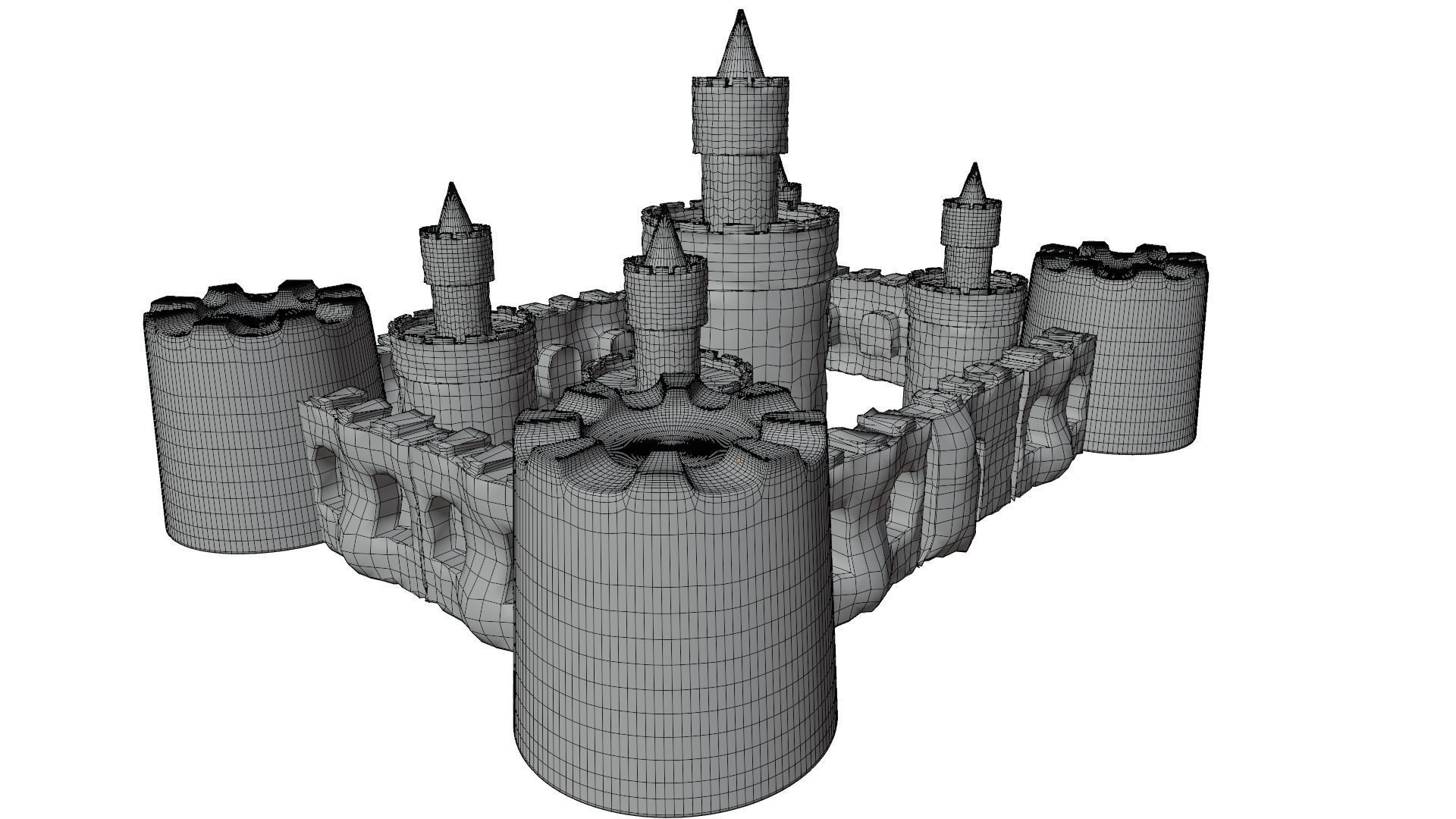 Sand Castle 3D model_9