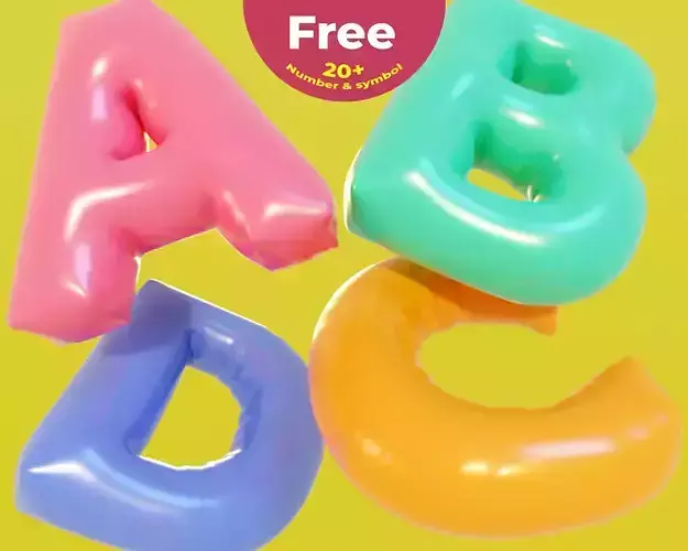 Alphabet Cartoon Balloon Letters