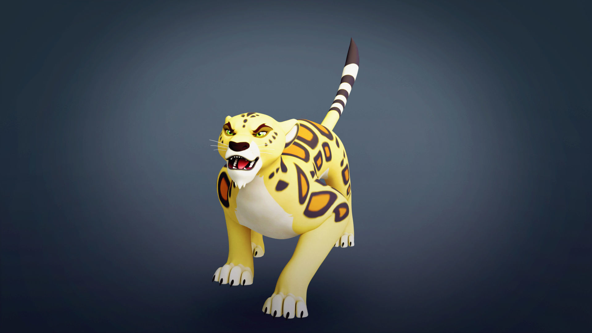 Cartoon Leopard Rigged - Makucha Low-poly 3D model_7