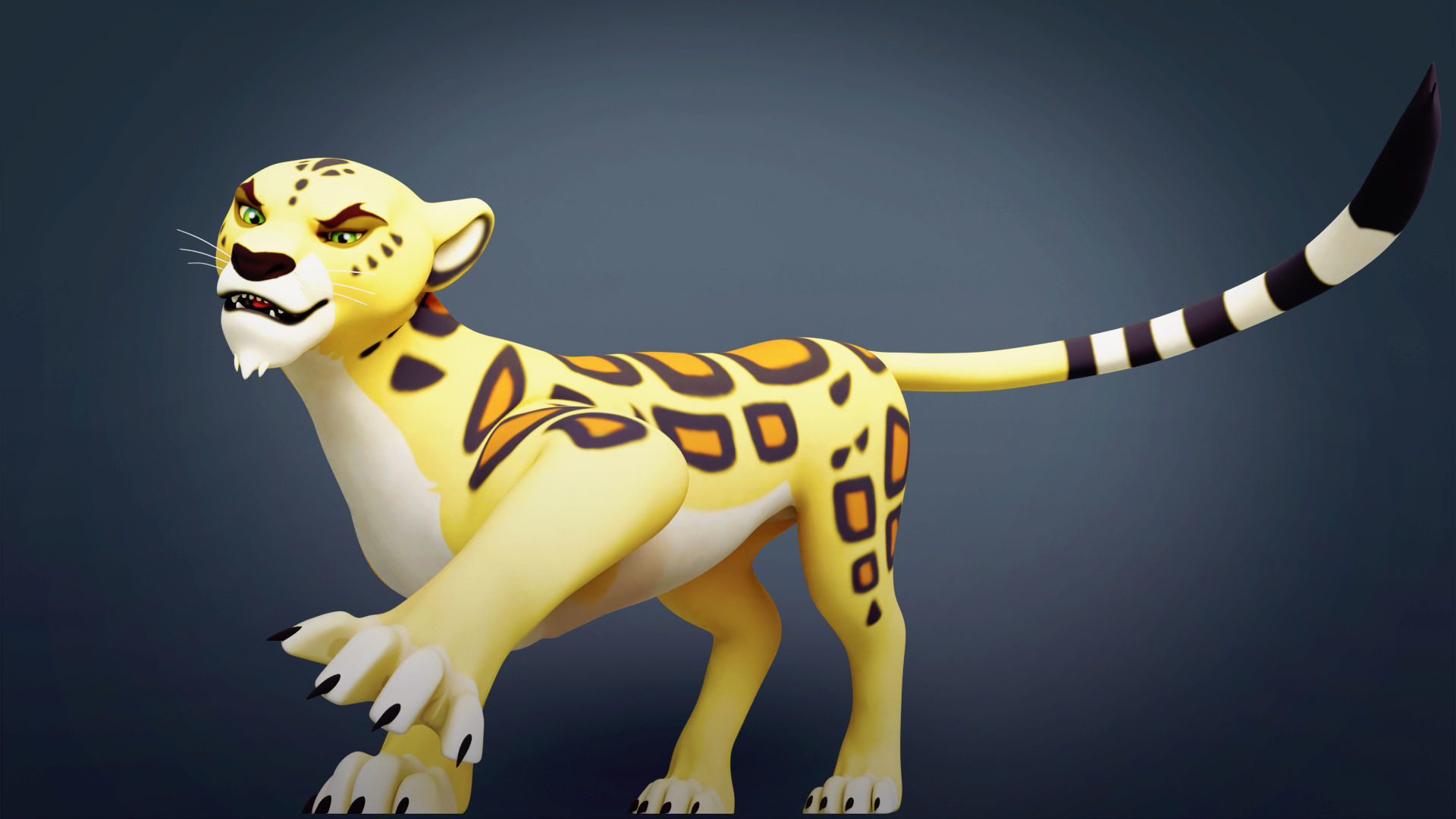 Cartoon Leopard Rigged - Makucha Low-poly 3D model_4