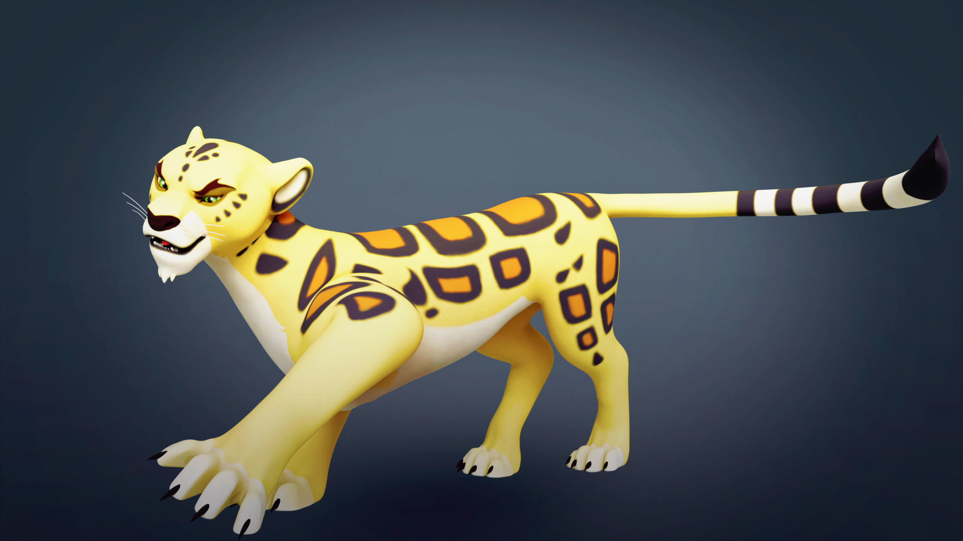 Cartoon Leopard Rigged - Makucha Low-poly 3D model_2