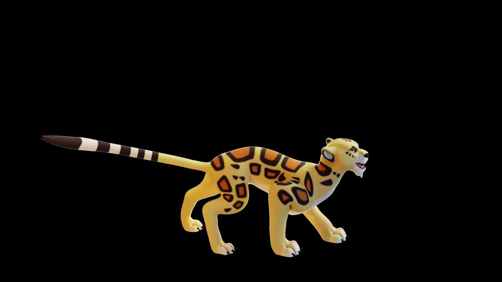 Cartoon Leopard Rigged - Makucha Low-poly 3D model_21