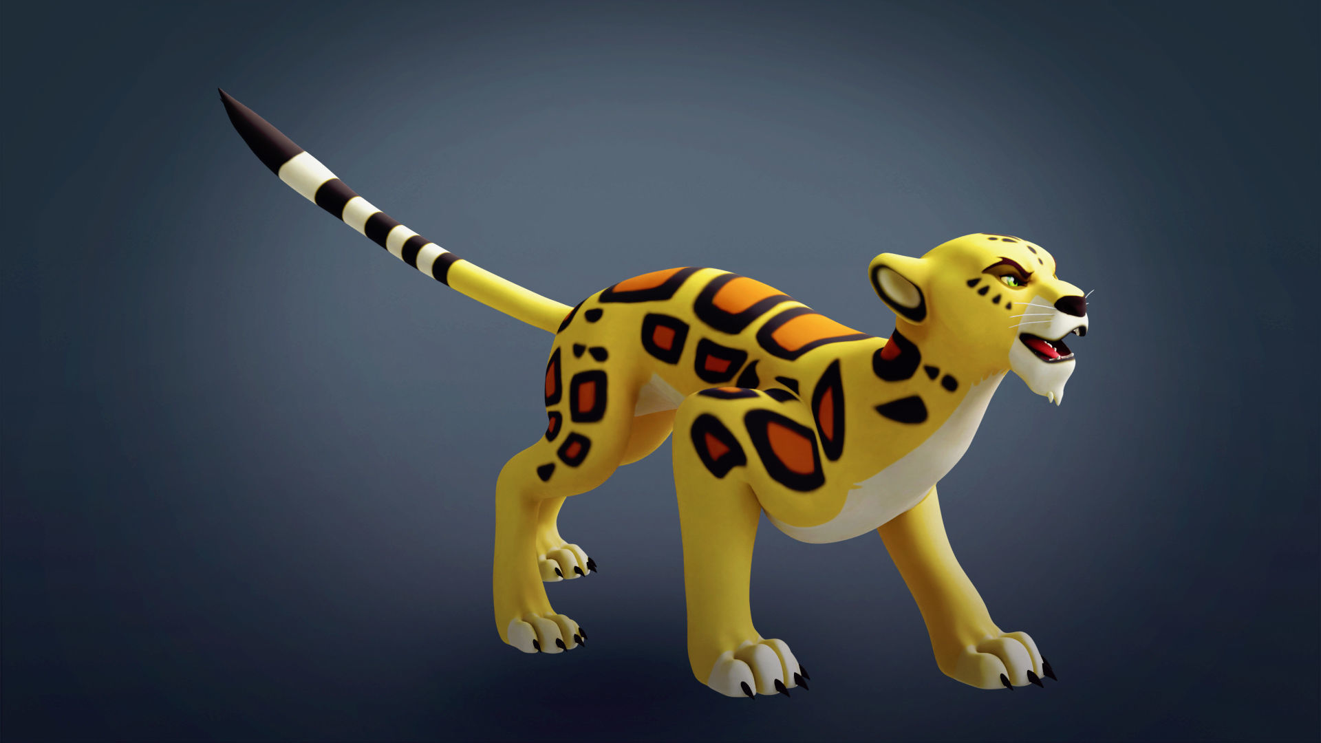 Cartoon Leopard Rigged - Makucha Low-poly 3D model_6