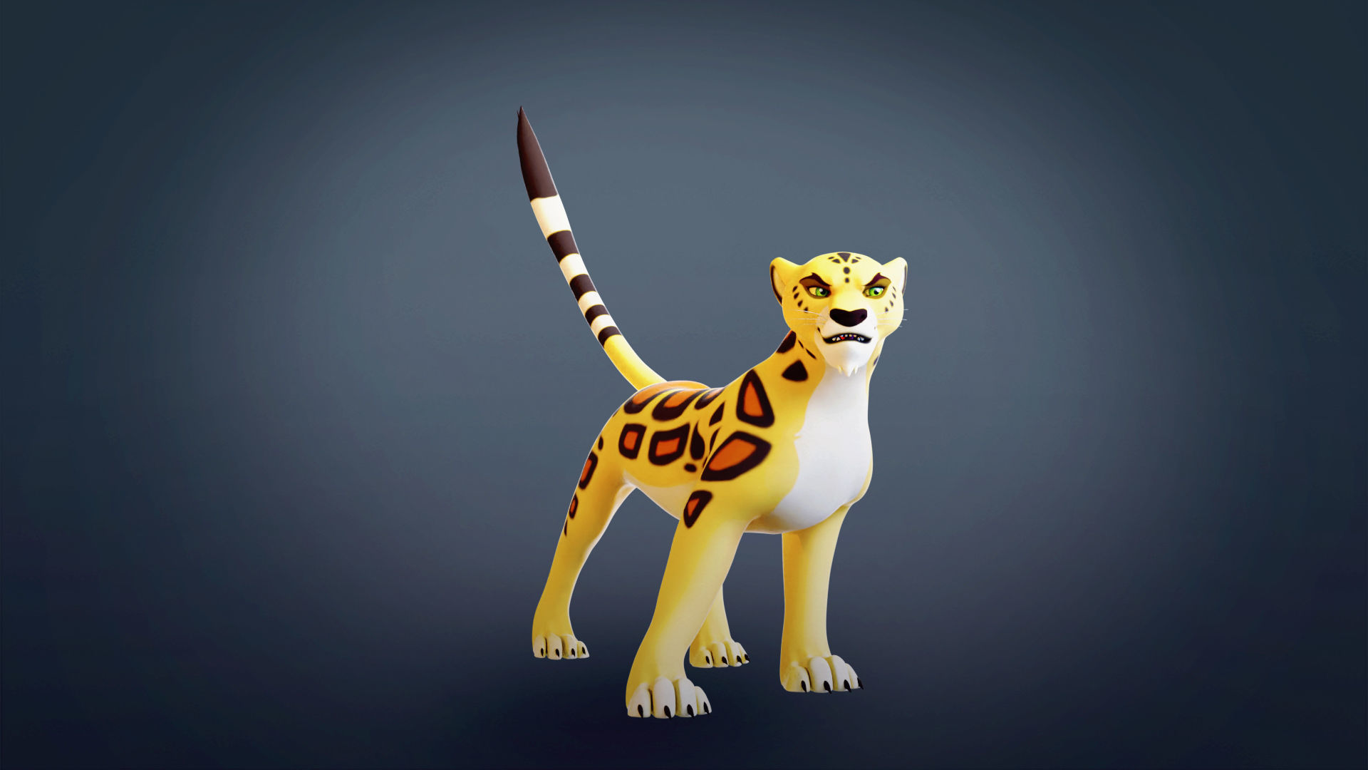 Cartoon Leopard Rigged - Makucha Low-poly 3D model_8