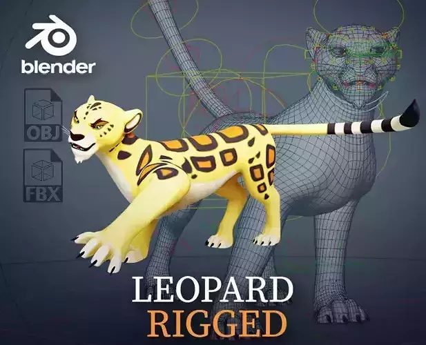 Cartoon Leopard Rigged - Makucha