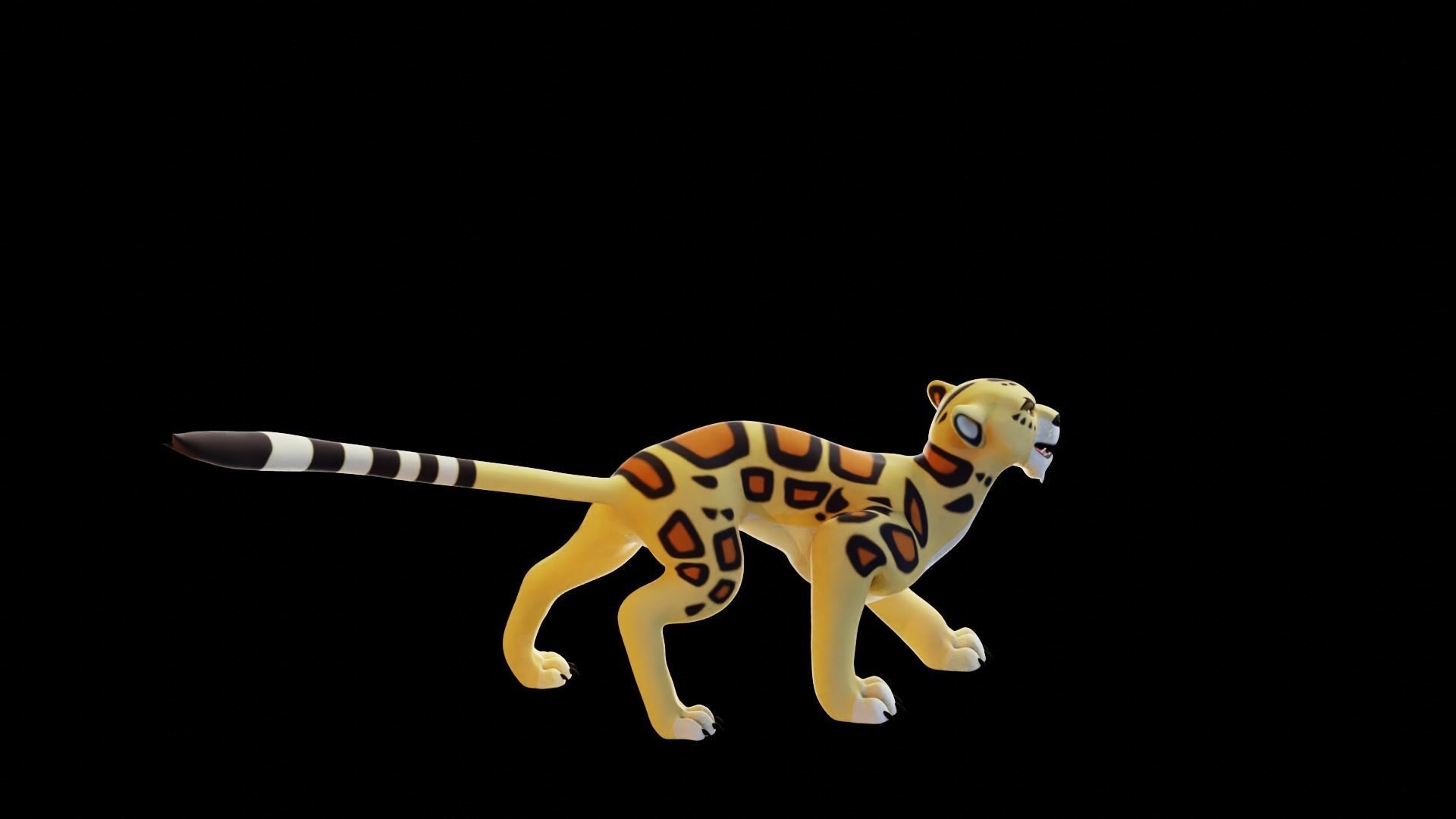 Cartoon Leopard Rigged - Makucha Low-poly 3D model_22