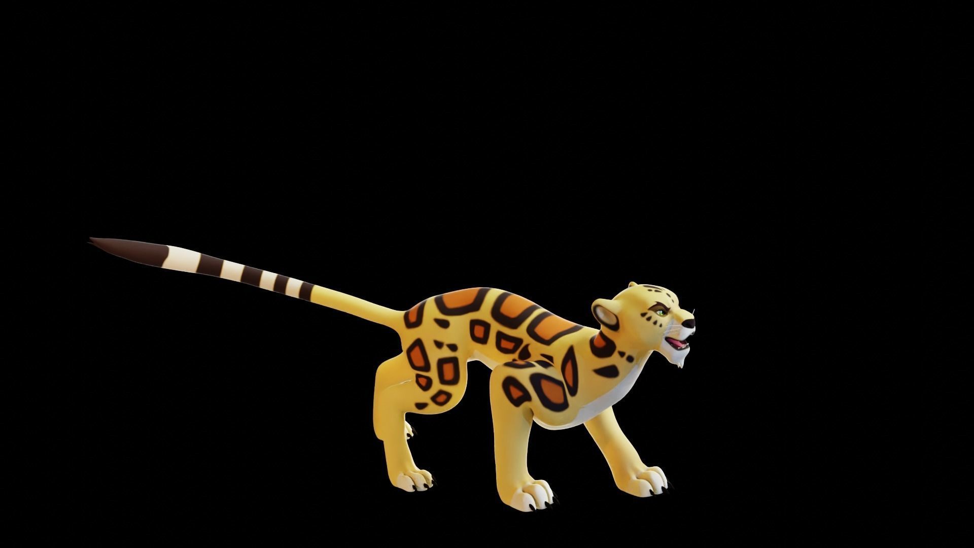 Cartoon Leopard Rigged - Makucha Low-poly 3D model_20