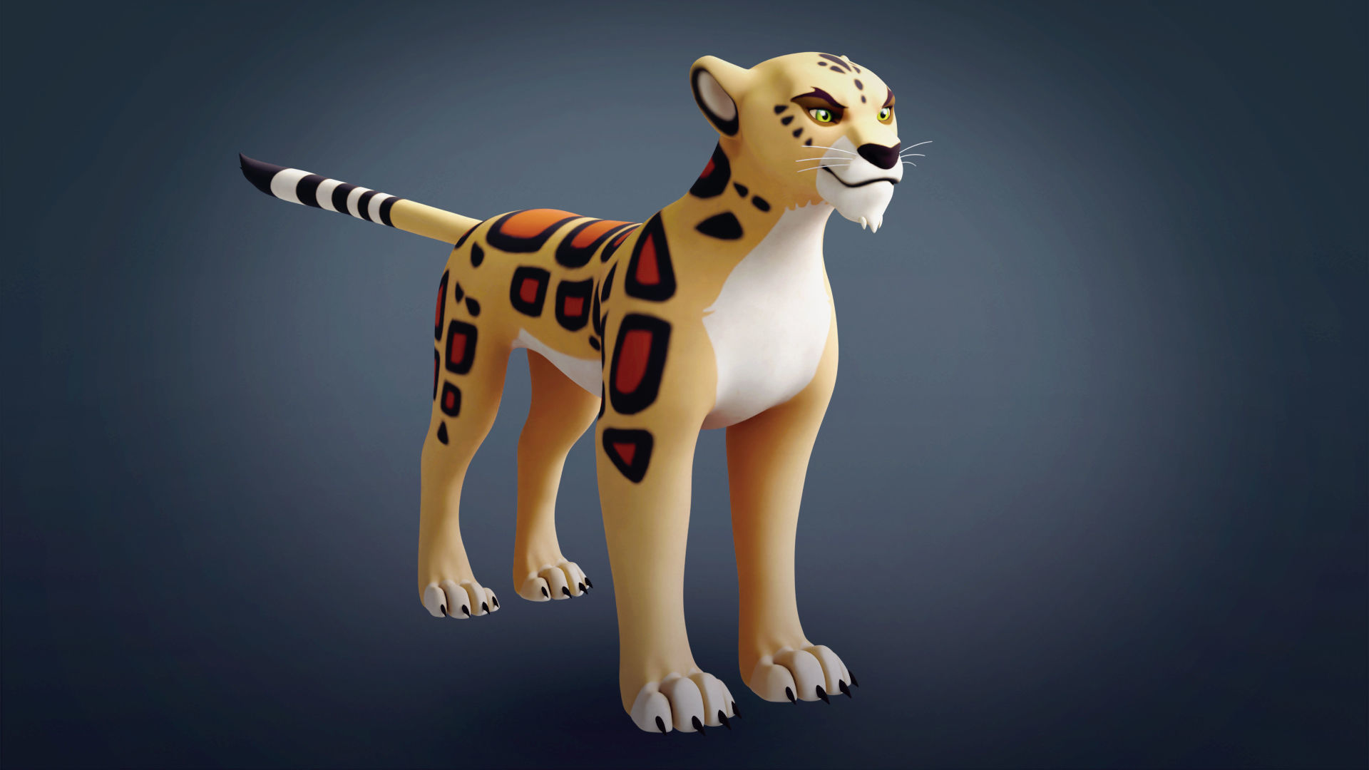 Cartoon Leopard Rigged - Makucha Low-poly 3D model_1