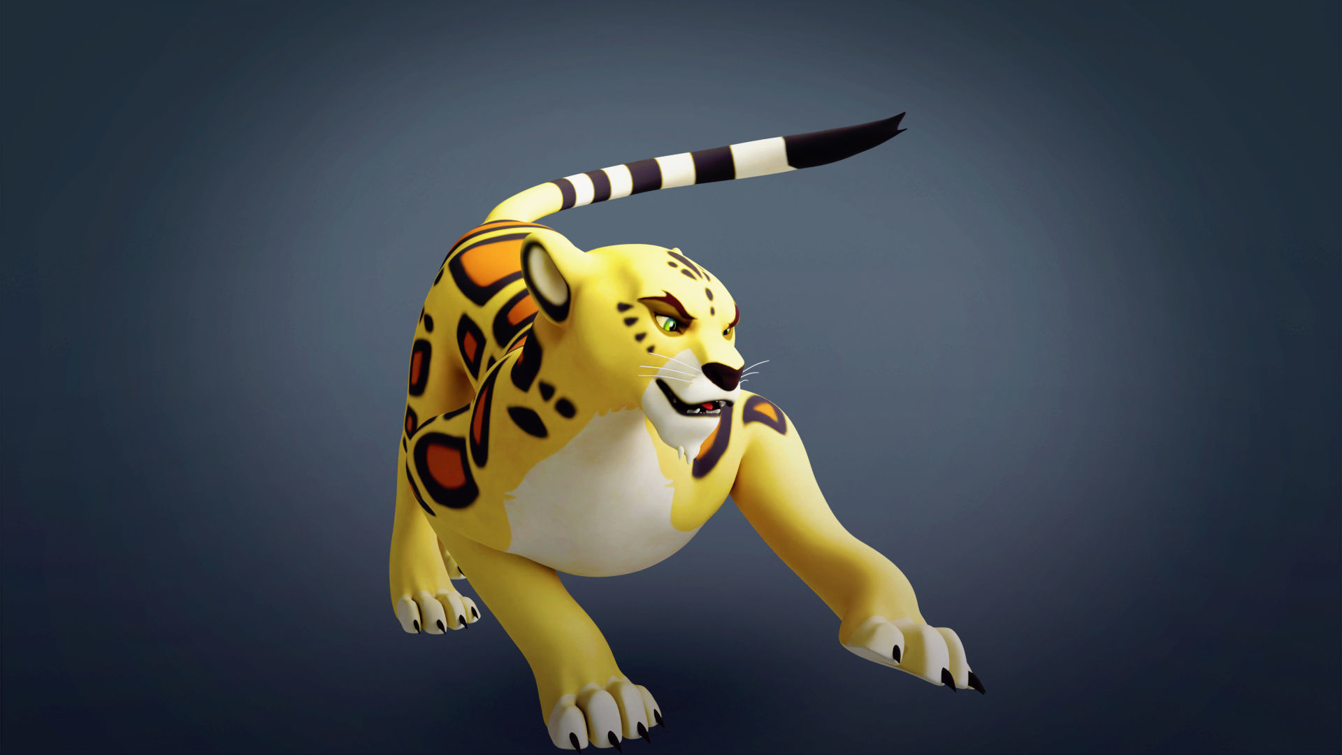 Cartoon Leopard Rigged - Makucha Low-poly 3D model_3