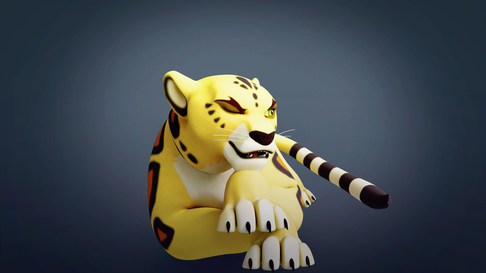Cartoon Leopard Rigged - Makucha Low-poly 3D model_5