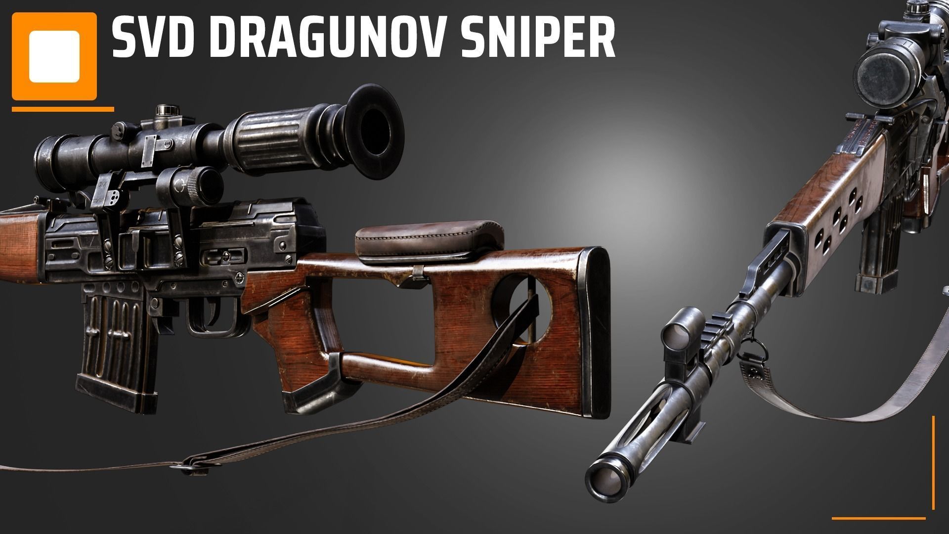 SVD Dragunov sniper 3D model_3