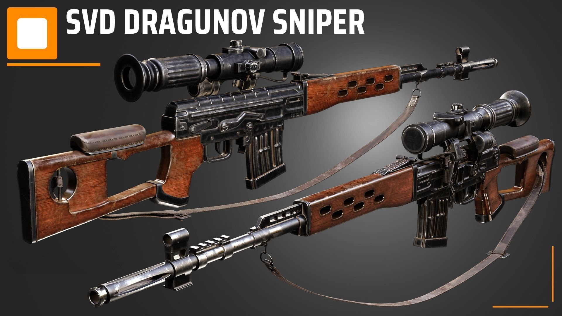 SVD Dragunov sniper 3D model_2