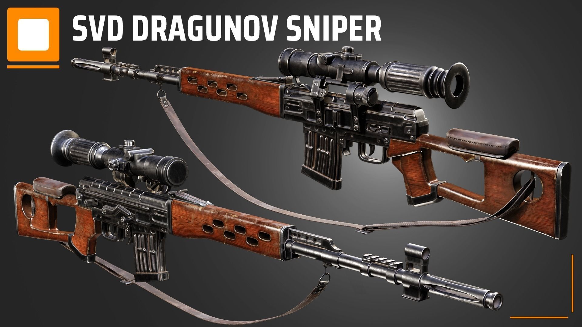 SVD Dragunov sniper 3D model_1