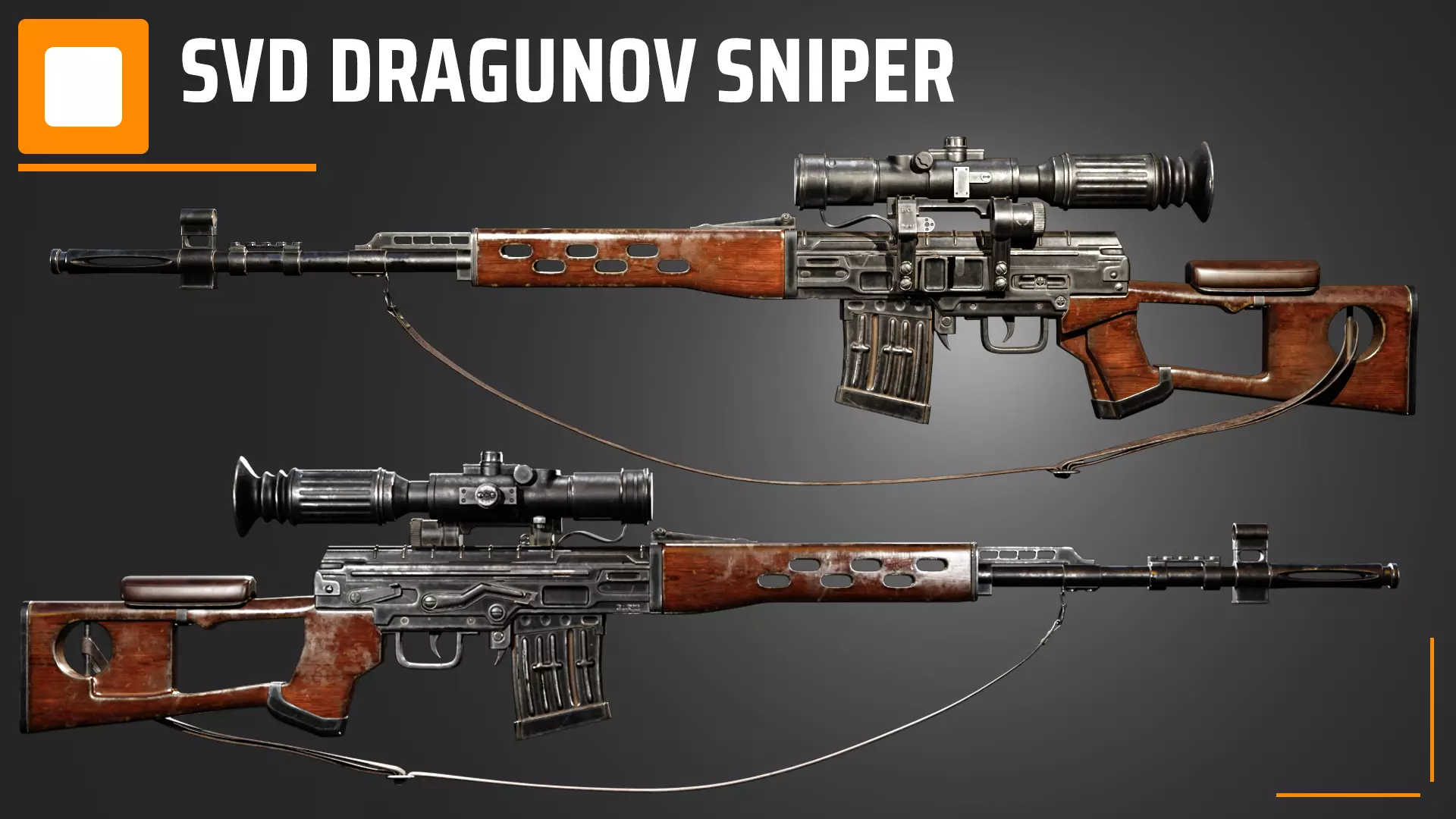 SVD Dragunov sniper 3D model_0