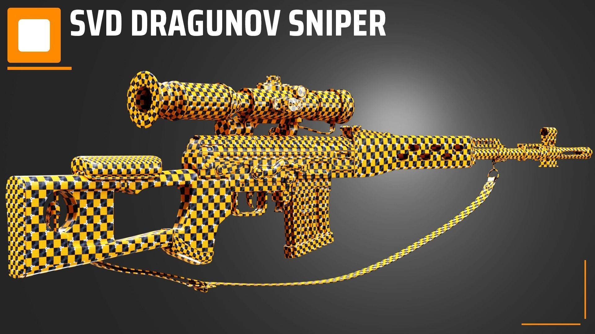 SVD Dragunov sniper 3D model_5