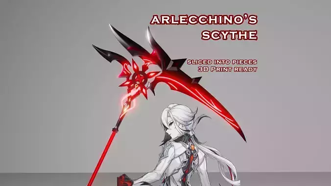 Arlecchino Scythe-Genshin Impact-3D Print Ready-Sliced