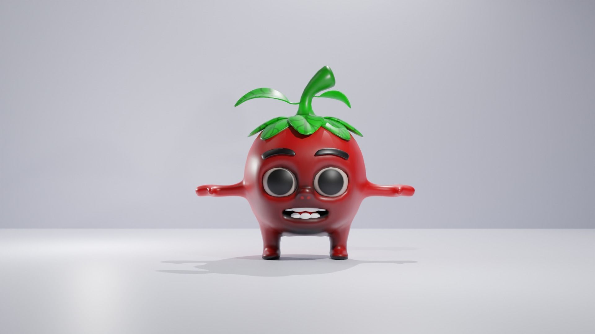 Cartoon  Tomato 3D model Free low-poly 3D model_3