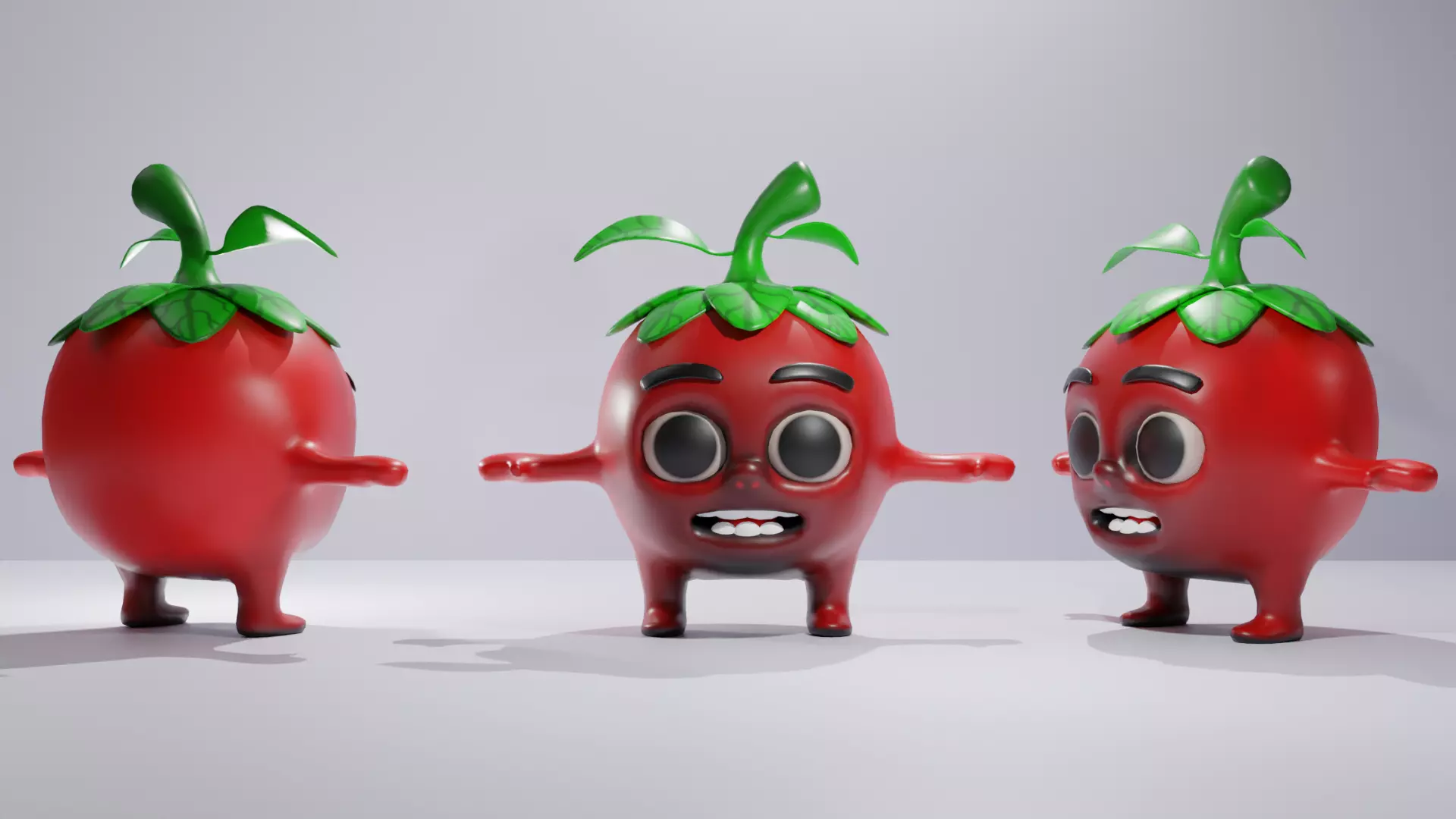Cartoon  Tomato 3D model Free low-poly 3D model_0