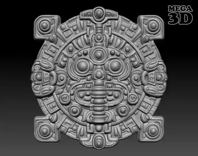 Mayan Pendant Bas relief 240516 27 3D print model