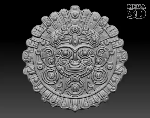 Mayan Pendant Bas relief 240516 26 3D print model