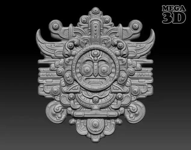 Mayan Pendant Bas relief 240516 25 3D print model