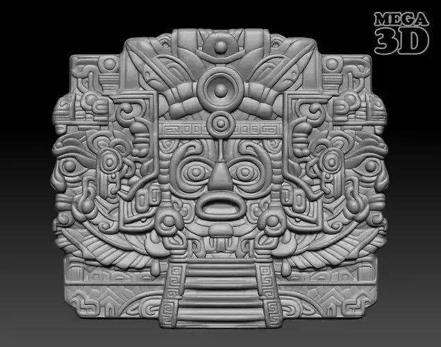 Mayan Pendant Bas relief 240516 24 3D print model