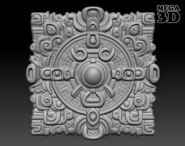 Mayan Pendant Bas relief 240516 23 3D print model