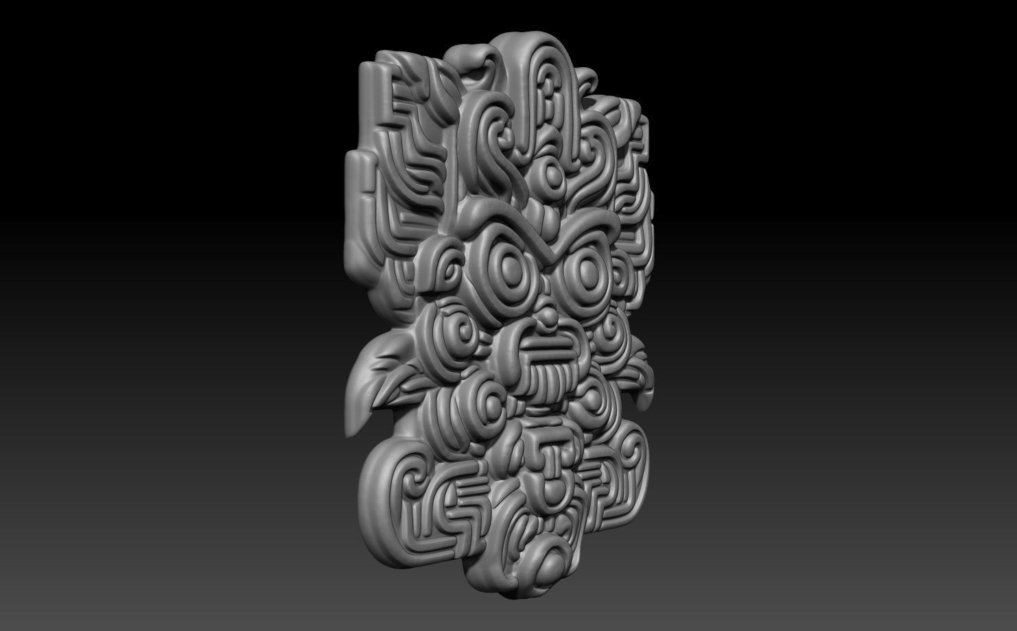Mayan Pendant Bas relief 240516 22 3D print model_2