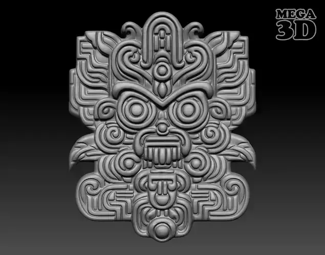 Mayan Pendant Bas relief 240516 22 3D print model