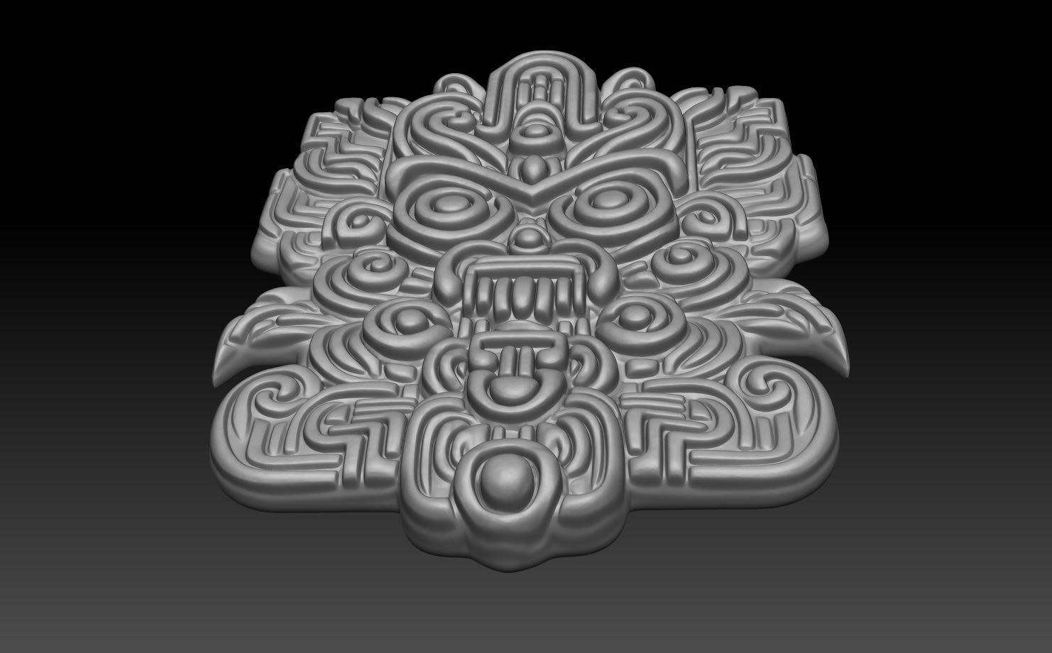 Mayan Pendant Bas relief 240516 22 3D print model_4