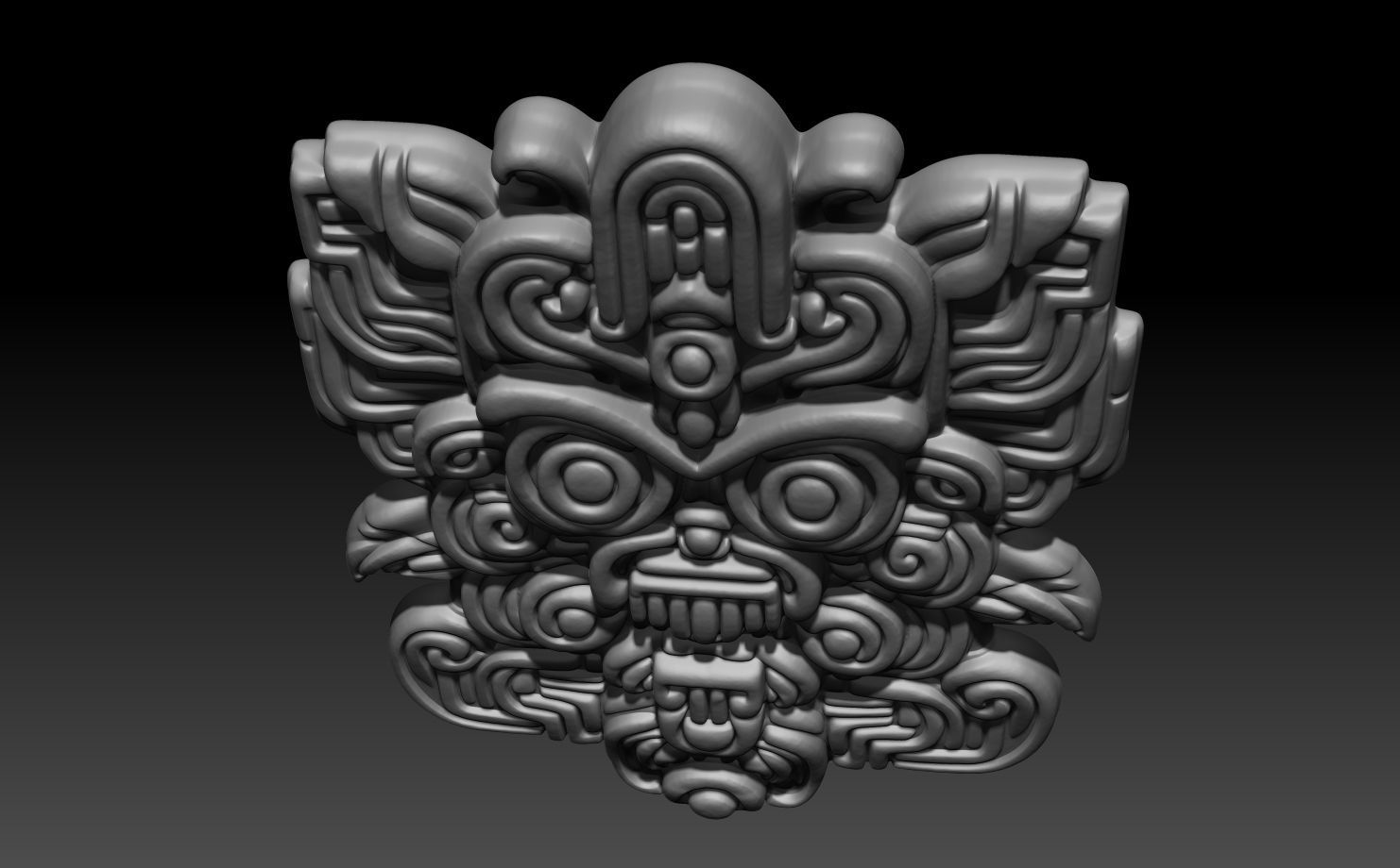 Mayan Pendant Bas relief 240516 22 3D print model_3