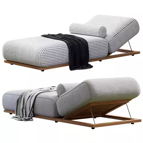 Sunbed Claud Open Air By Meridiani 3D model