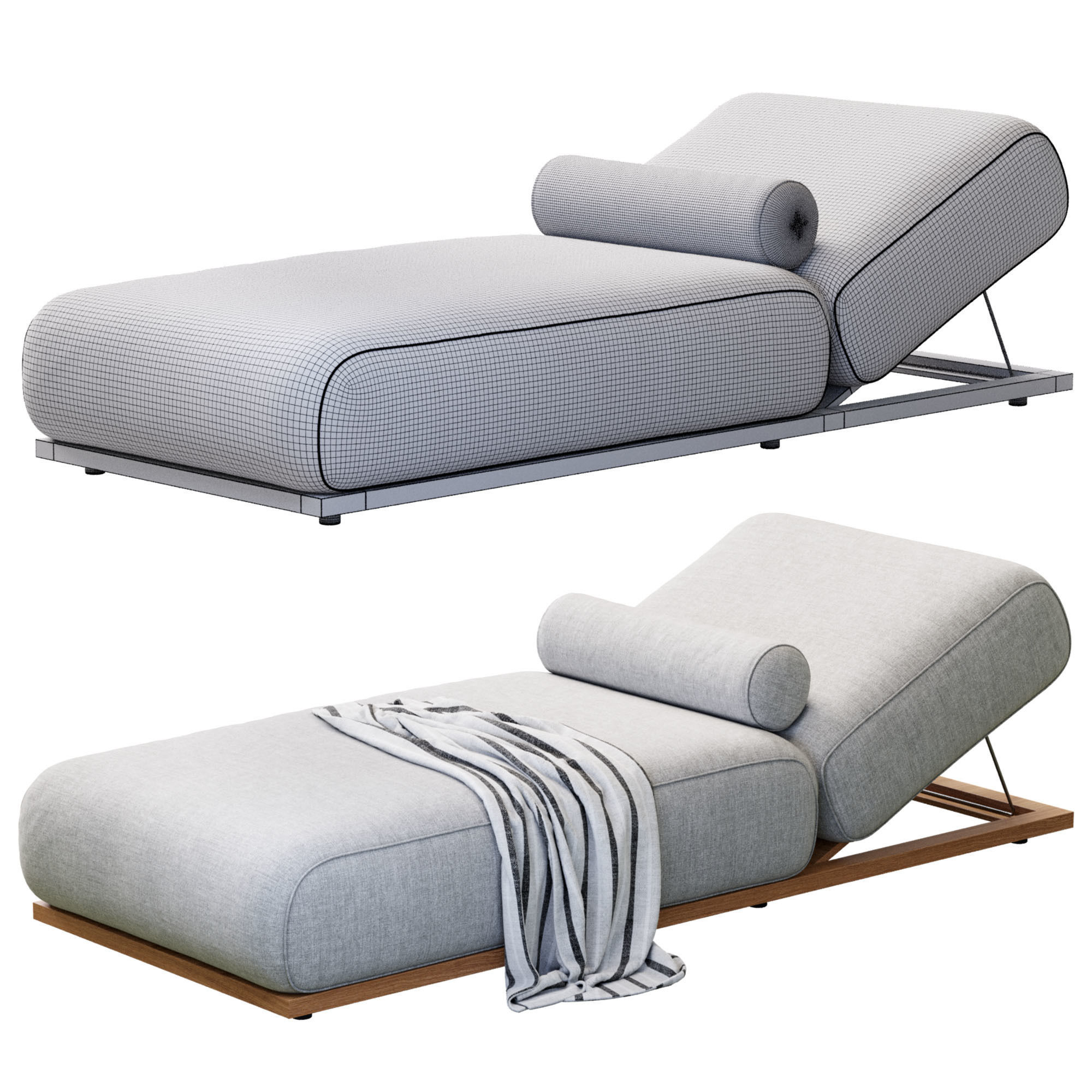 Sunbed Claud Open Air By Meridiani 3D model_10