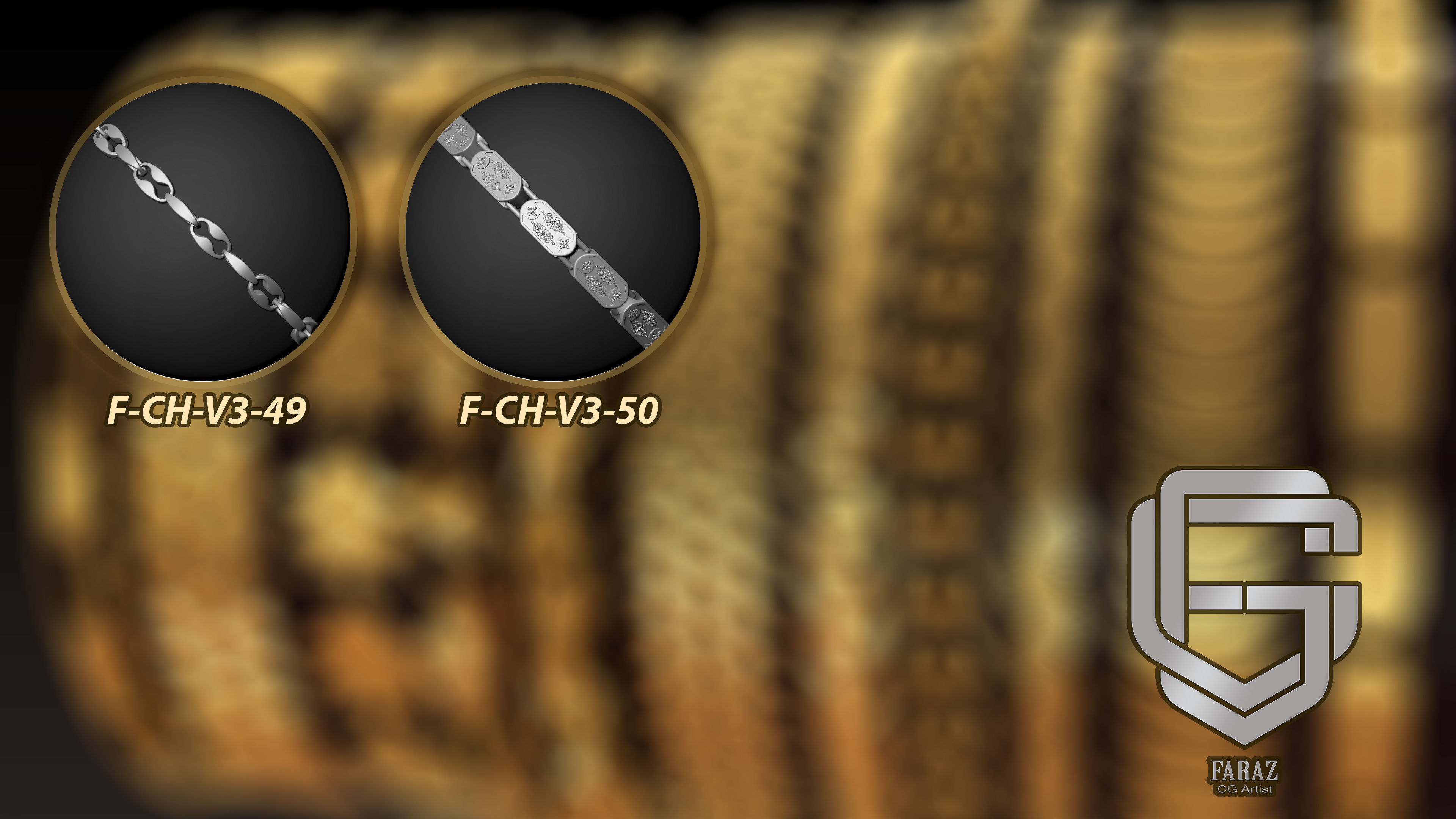 50 Chain 3D Model and Curve brush Vol 3 3D model_7