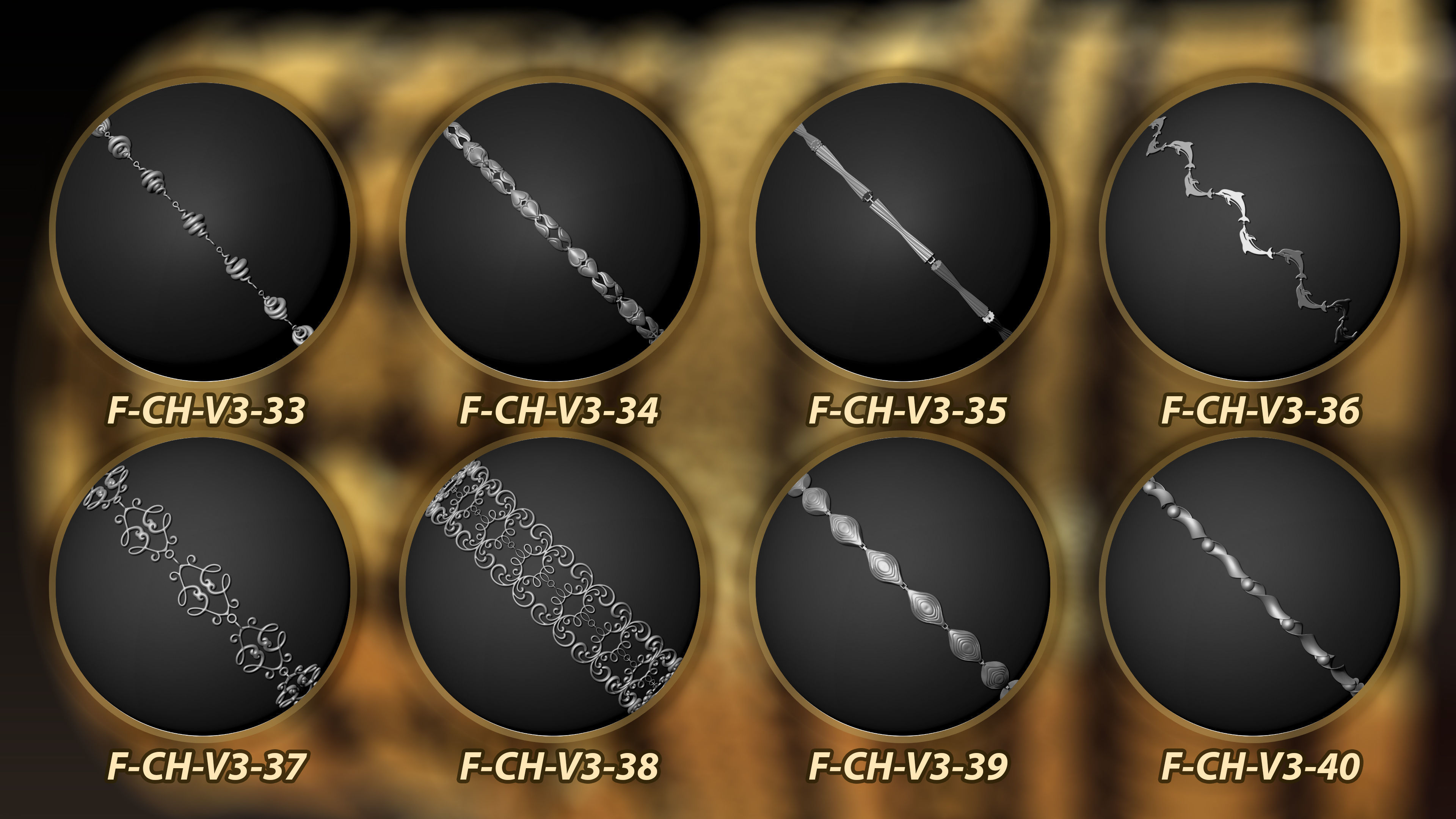 50 Chain 3D Model and Curve brush Vol 3 3D model_5