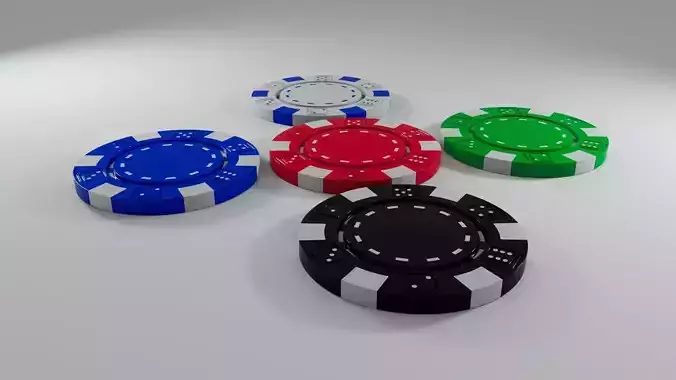 Casino Poker Chips 3D Model 3D model