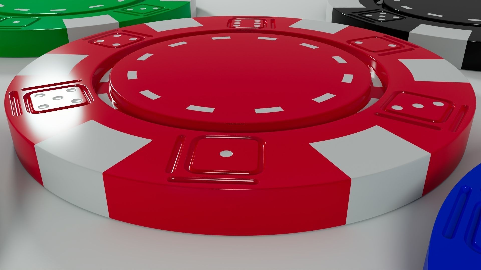 Casino Poker Chips 3D Model 3D model_3