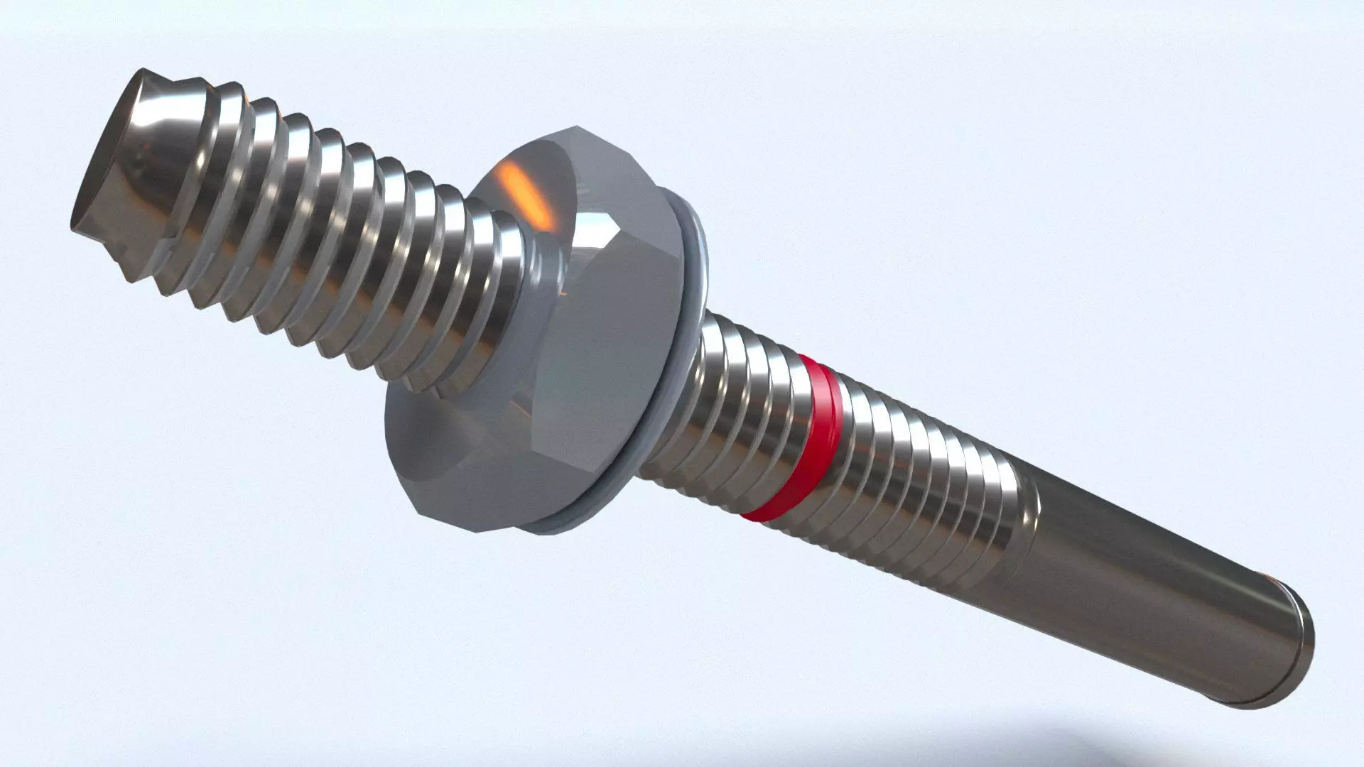 HILTI M17 Bolt with Nut and Washer 3D model_0