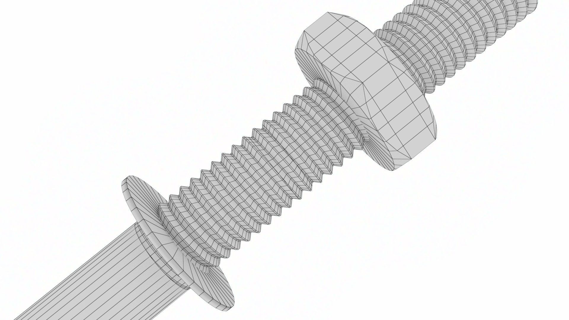 HILTI M17 Bolt with Nut and Washer 3D model_34