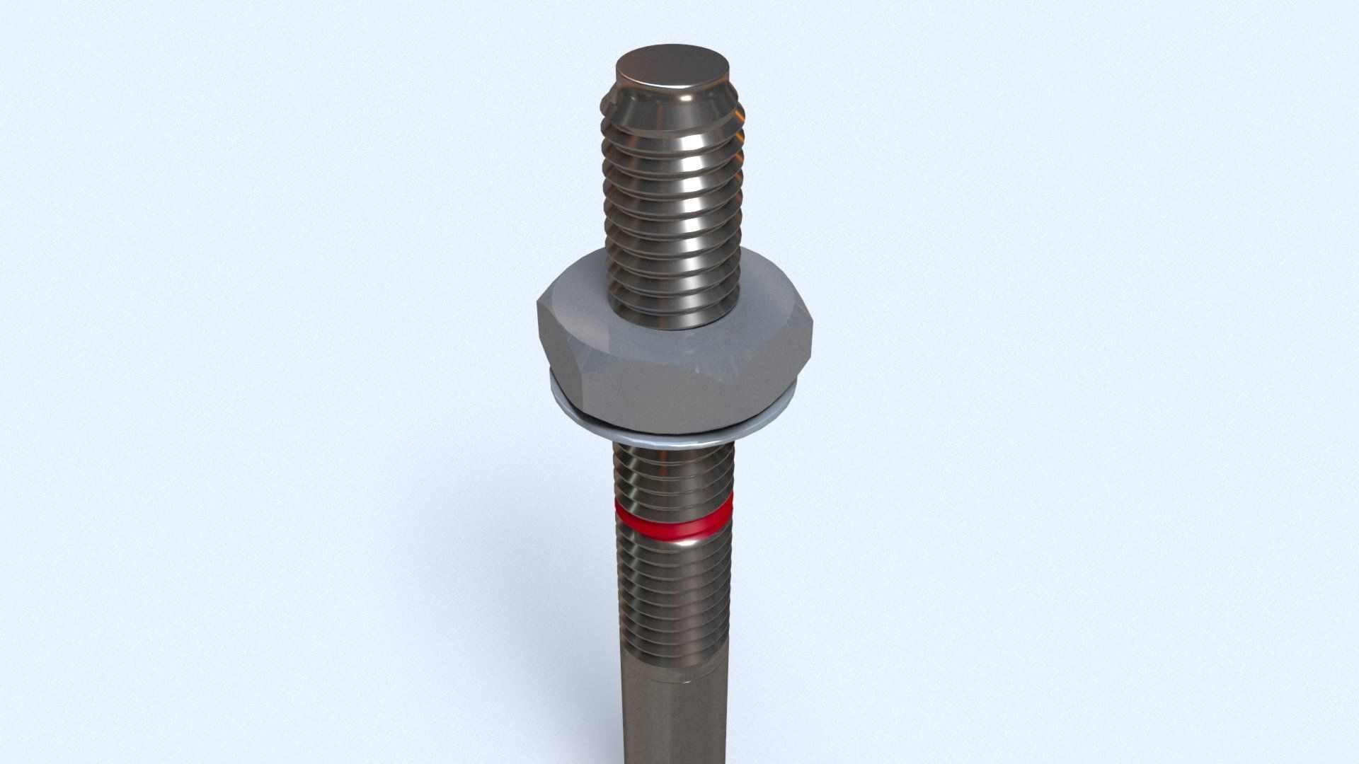 HILTI M17 Bolt with Nut and Washer 3D model_5