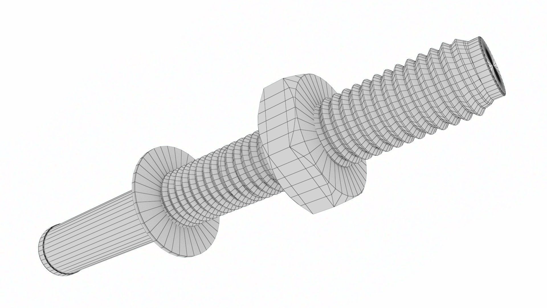 HILTI M17 Bolt with Nut and Washer 3D model_35