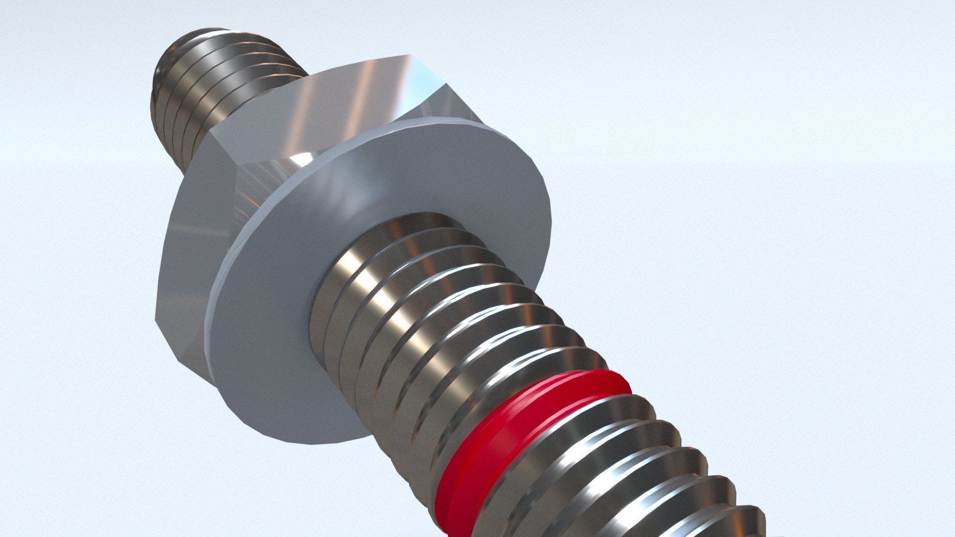 HILTI M17 Bolt with Nut and Washer 3D model_1