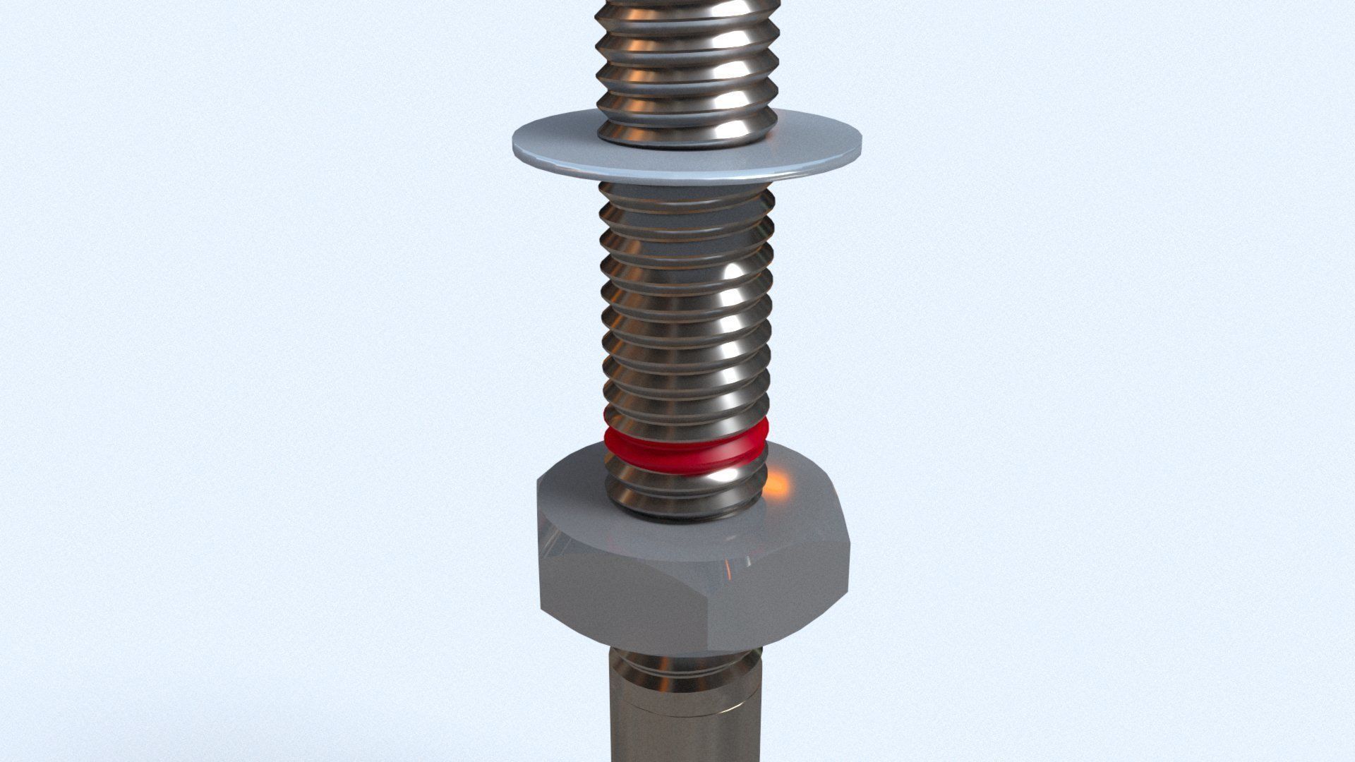 HILTI M17 Bolt with Nut and Washer 3D model_13