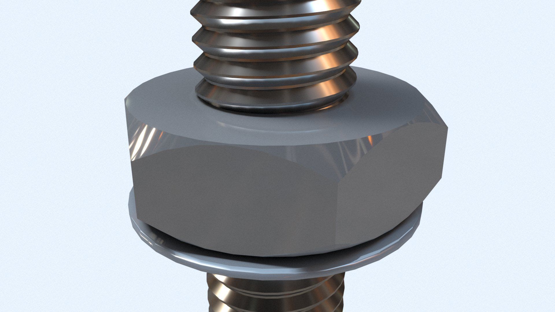 HILTI M17 Bolt with Nut and Washer 3D model_8