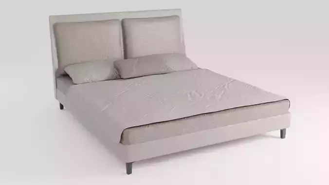 leather bed in light colors