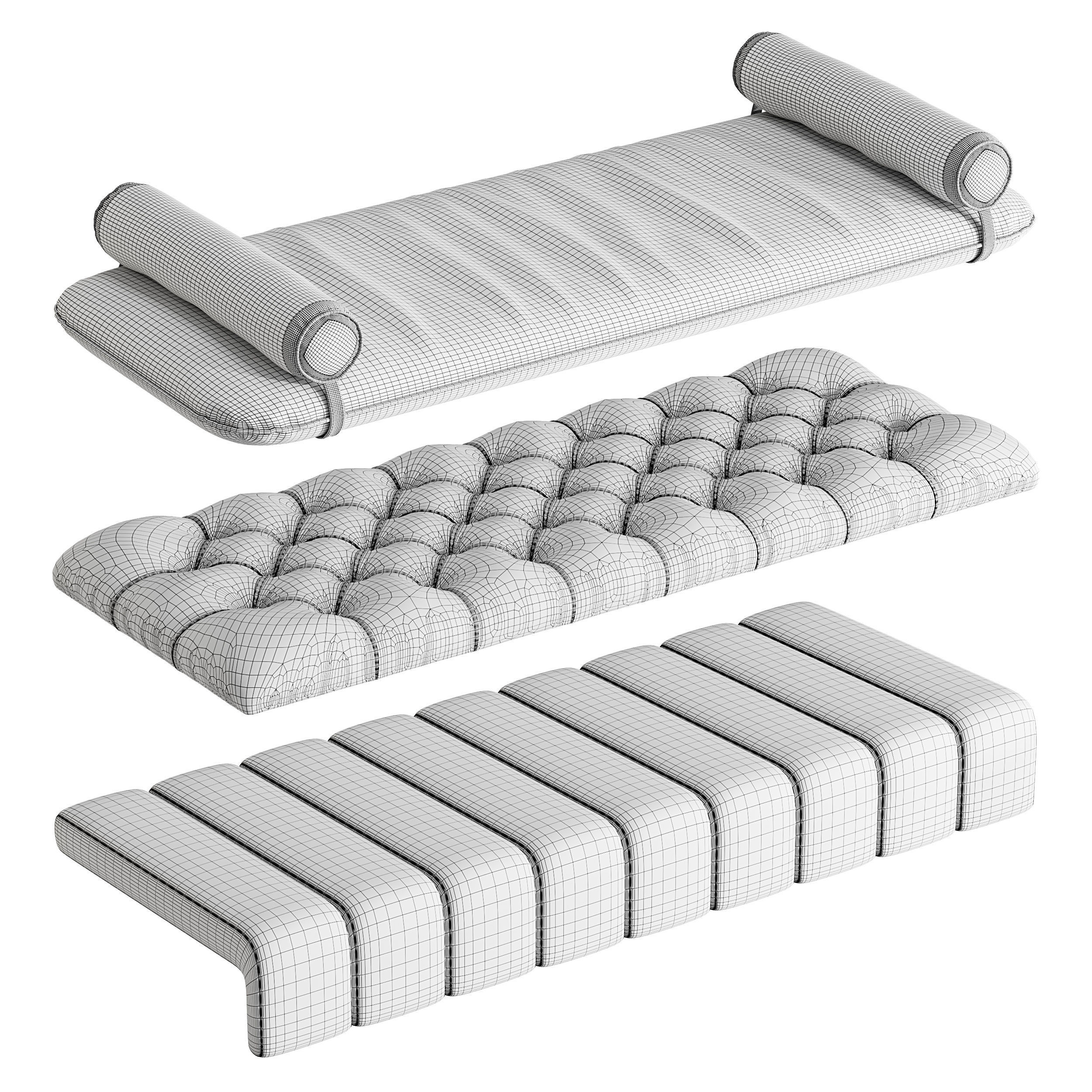 Seat Pillows Set 7 3D model_1