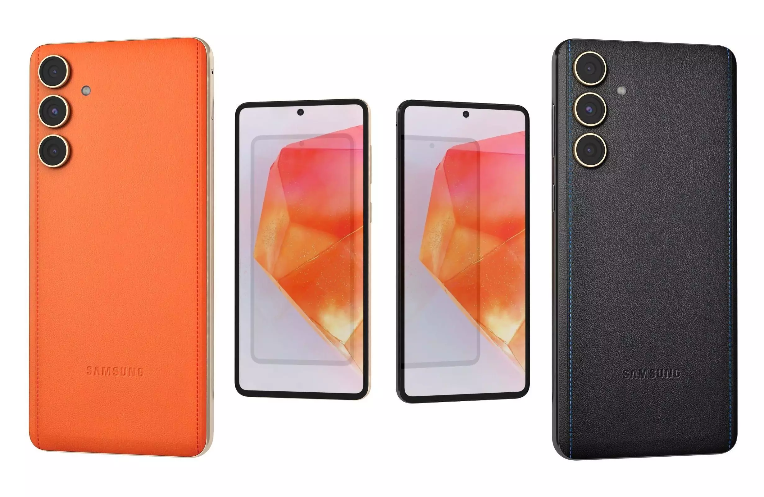 Samsung Galaxy C55 Black And Orange 3D model_0