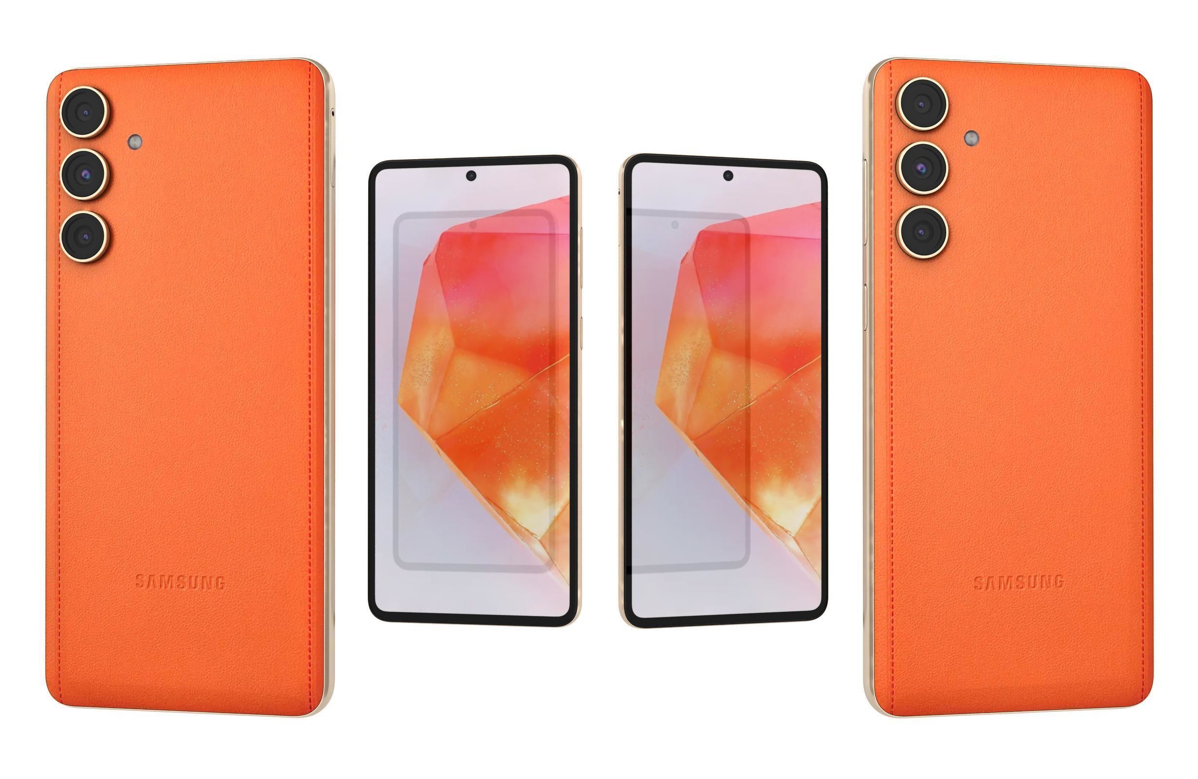 Samsung Galaxy C55 Black And Orange 3D model_4